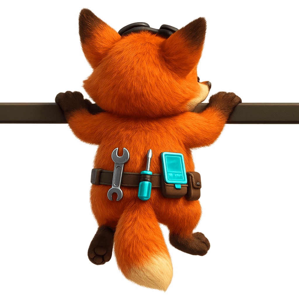 ToolZack Fox hanging on footer